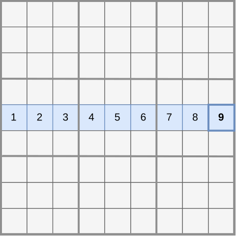Sudoku - exemplo correto de linha