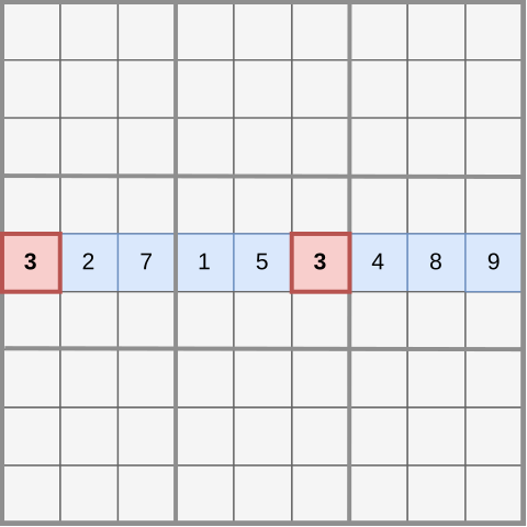 Sudoku - exemplo de erro na linha